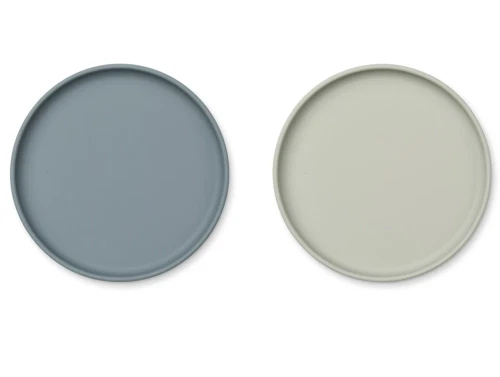 Liewood blue mix tallerken Gabriel silikone (2-pack)